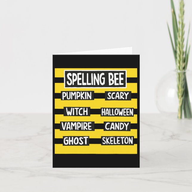 Funny Pun Halloween Costume For Teachers Spelling  Card (Front)