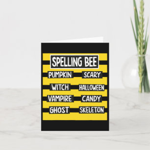 Funny Pun Halloween Costume For Teachers Spelling  Card