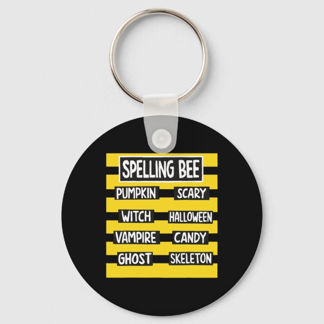Funny Pun Halloween Costume For Teachers Spelling  Key Ring (Front)