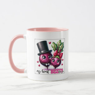 Funny pun heart beets word art  mug