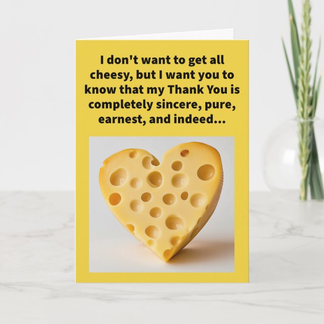 Funny Pun Holehearted Thank You Card (Front)