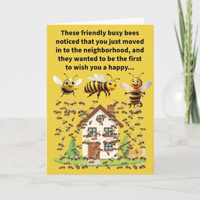 Funny Pun House Swarming Encouragement  Card (Front)