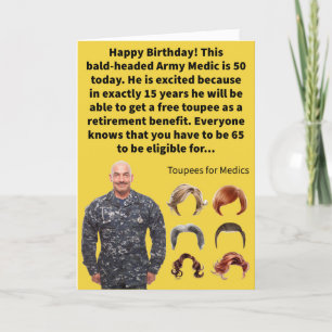 Funny Pun Medic Hair Happy Birthday Card