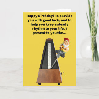 Funny Pun Metrognome Happy Birthday  Card
