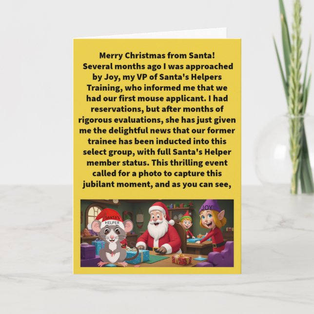 Funny Pun Mice Elf Merry Christmas Card (Front)