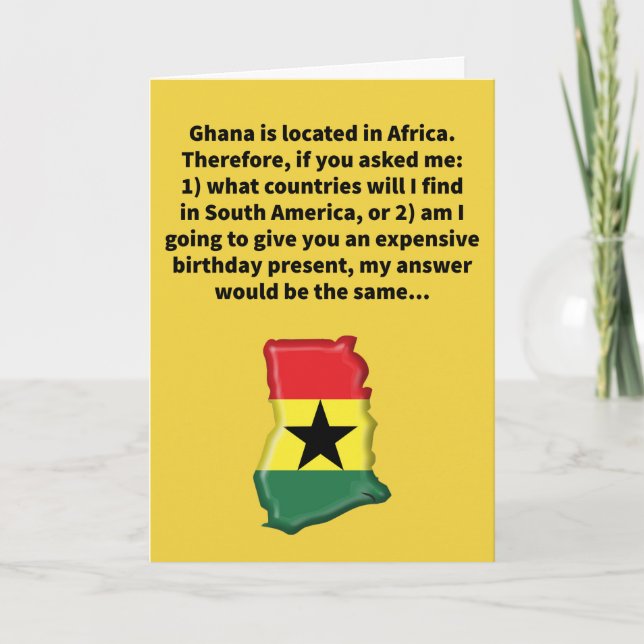 Funny Pun Not Ghana Happy Birthday  Card (Front)