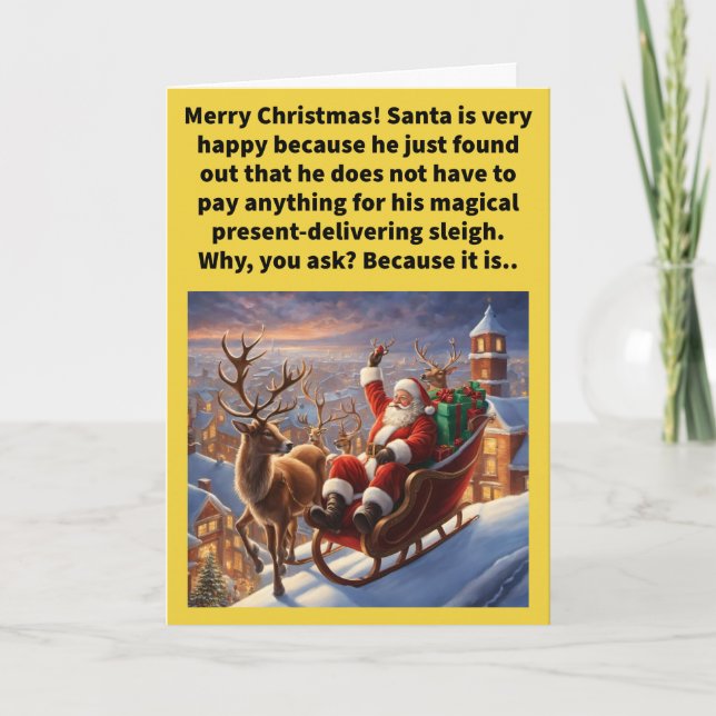 Funny Pun On the House Merry Christmas  Card (Front)