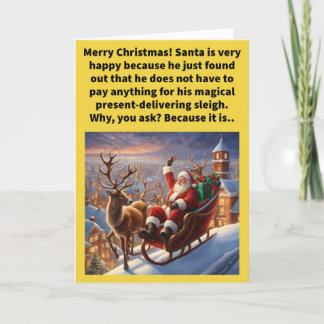 Funny Pun On the House Merry Christmas  Card