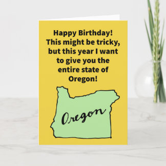 Funny Pun Oregon Donor Happy Birthday Card