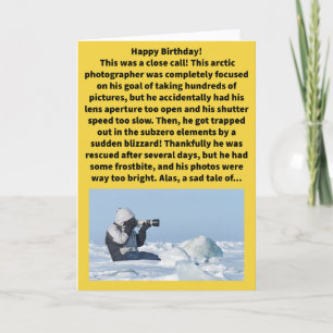Funny Pun Overexposure Happy Birthday Card