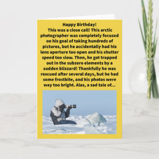 Funny Pun Overexposure Happy Birthday Card