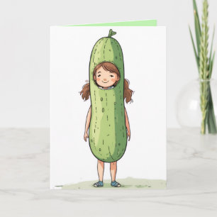 Funny pun Pickel Girl Birthday Greeting Card
