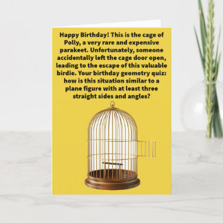 Funny Pun Polly Gone Happy Birthday Card