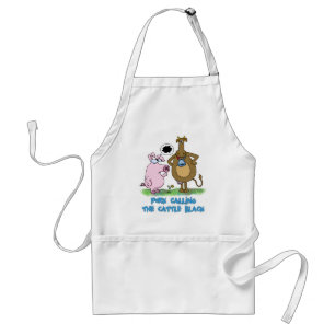 Funny Pun - Pork Calling The Cattle Black Standard Apron