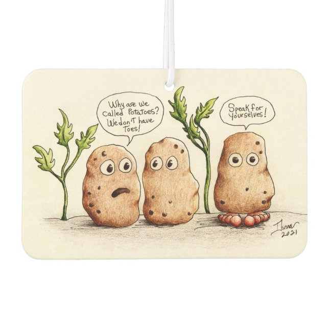 Funny Pun Potatoes Car Air Freshener (Front)