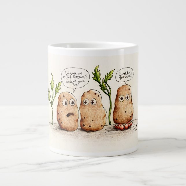 Funny Pun Potatoes   Large Coffee Mug (Front)