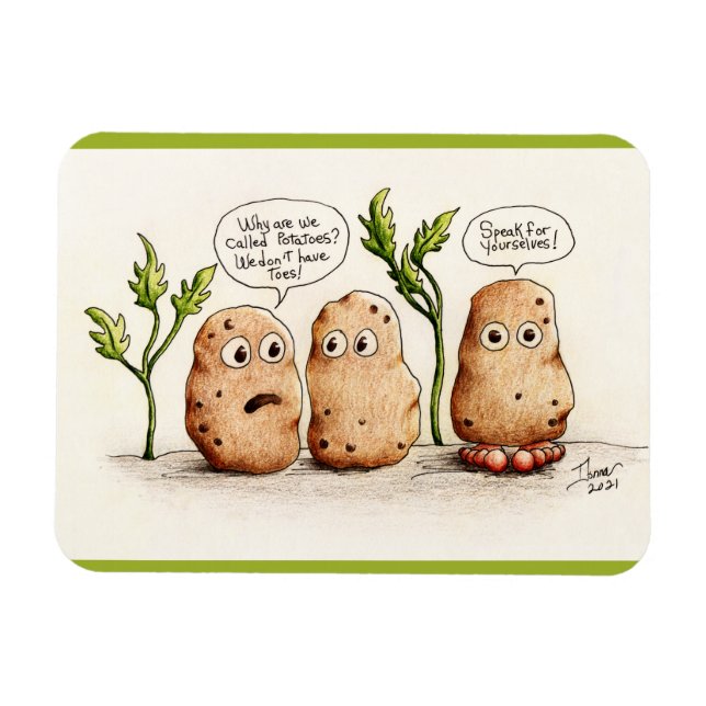 Funny Pun Potatoes Magnet (Horizontal)