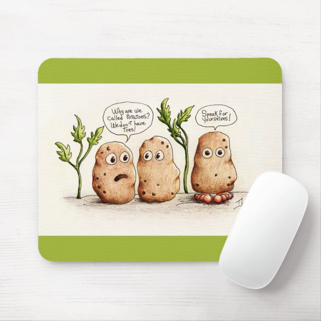 Funny Pun Potatoes Mouse Mat (With Mouse)