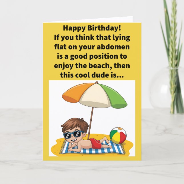 Funny Pun Prone To Agree Happy Birthday Card (Front)