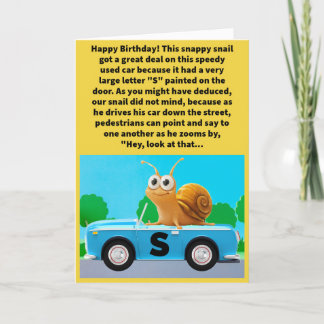 Funny Pun S Car Go Happy Birthday Card