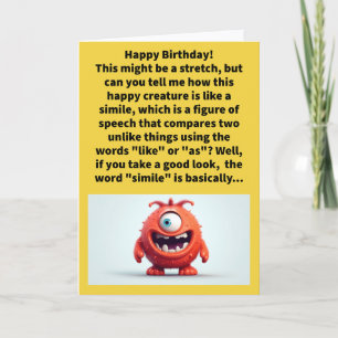Funny Pun Simile Happy Birthday Card
