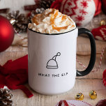 Funny Pun Simple Minimalist Holiday What the Elf Mug<br><div class="desc">Start your day with a laugh! 😂 Sip from our 'What the Elf' Mug – add your own punny twist! A cup of holiday cheer awaits! 🎄 #FunnyHolidayMug #WhatTheElf</div>