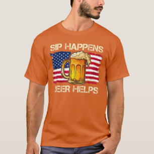 funny pun sip happens beer helps drinking vintage T-Shirt