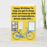 Funny Pun Stationery Bike Happy Birthday