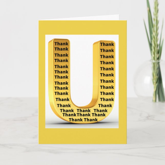 Funny Pun Thank U  Card (Front)