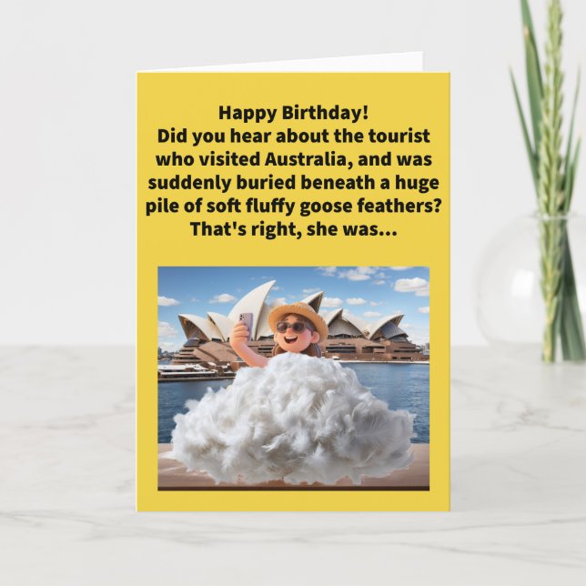 Funny Pun Under Down Happy Birthday Card (Front)