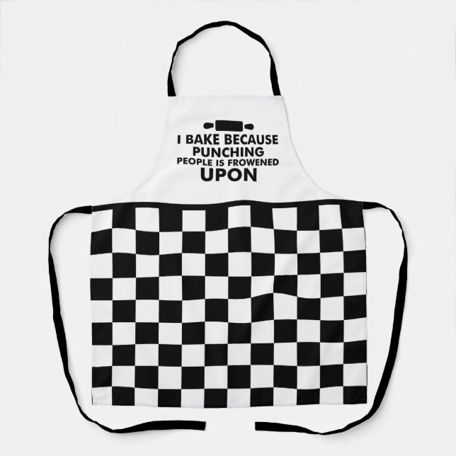 Funny punch baking word art  apron (Front)