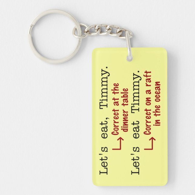 Funny Punctuation Grammar Key Ring (Front)
