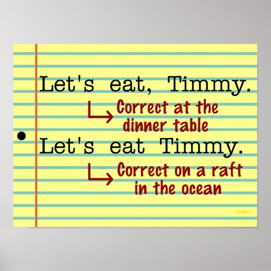 Funny Punctuation Grammar Poster | Zazzle.co.uk