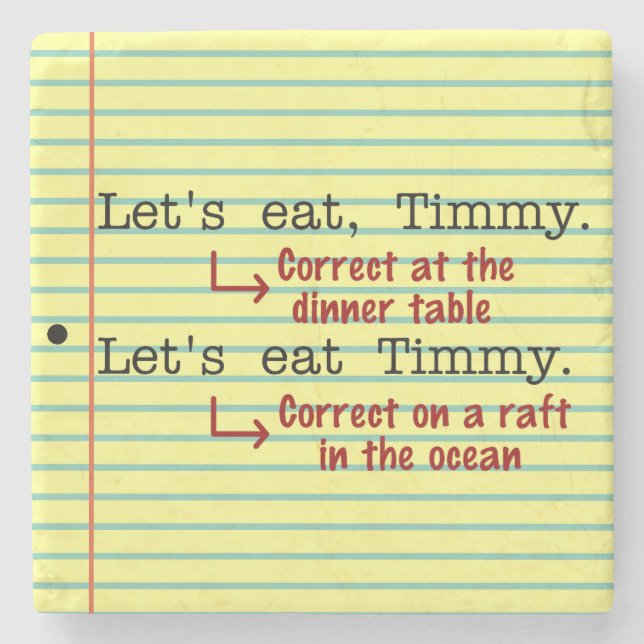 Funny Punctuation Grammar Stone Coaster (Front)