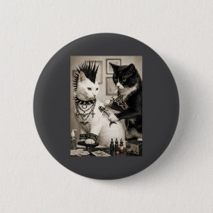 Funny Punk Cat Tattoo Artist Goth Subculture Meme 6 Cm Round Badge