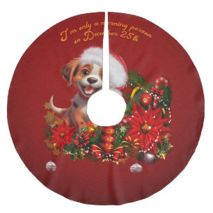 Funny puppy brushed polyester tree skirt