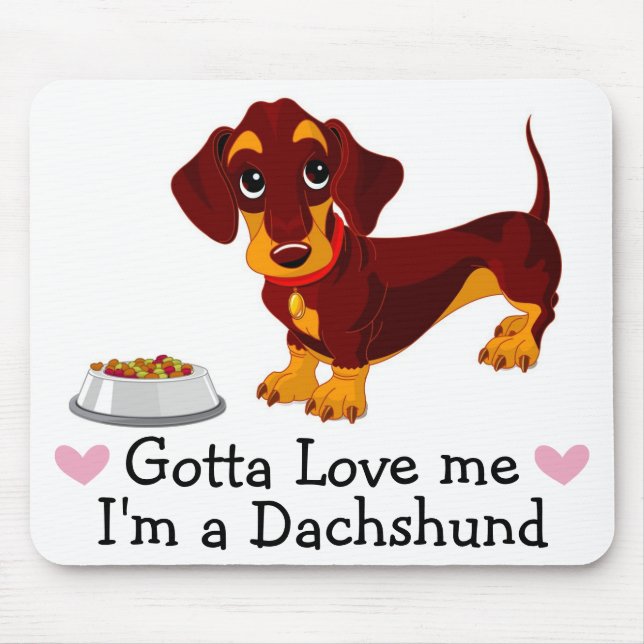 Funny Puppy Cartoon Dog Lover GiftCute Dachshund Mouse Mat (Front)