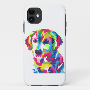 Funny Puppy colourful - Choose background colour iPhone 11 Case