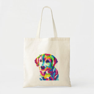 Funny Puppy colourful - Choose background colour Tote Bag