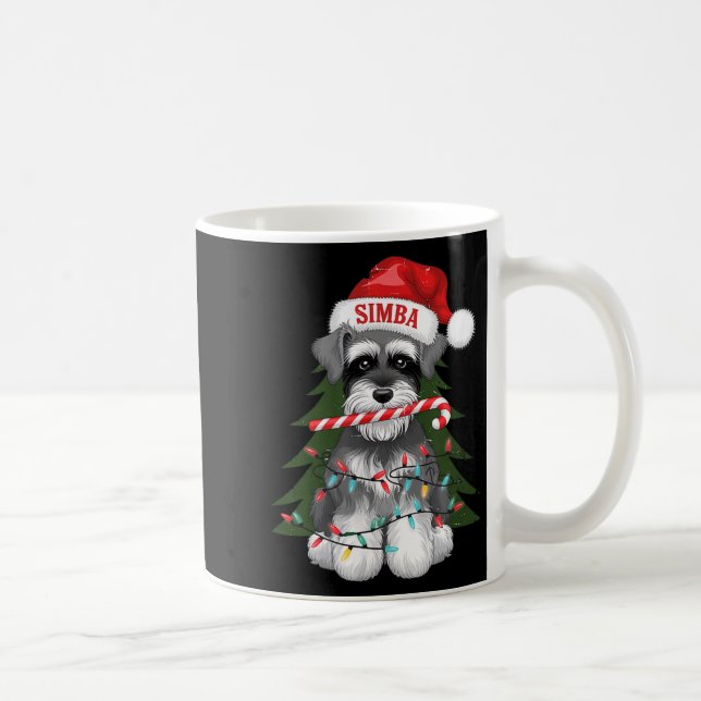 Funny Puppy Dog Christmas Holiday With Candy Cane  Coffee Mug (Right)