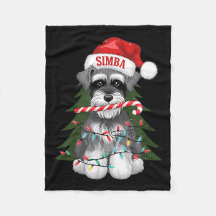Funny Puppy Dog Christmas Holiday With Candy Cane Fleece Blanket