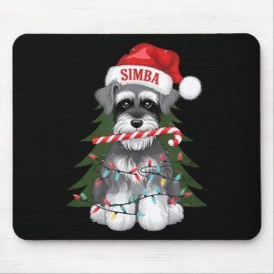 Funny Puppy Dog Christmas Holiday With Candy Cane Mouse Mat