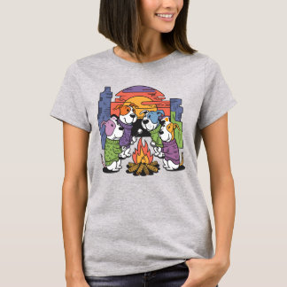 Funny Puppy Dogs Roasting Marshmallows over Fire T-Shirt