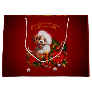 Funny puppy large gift bag