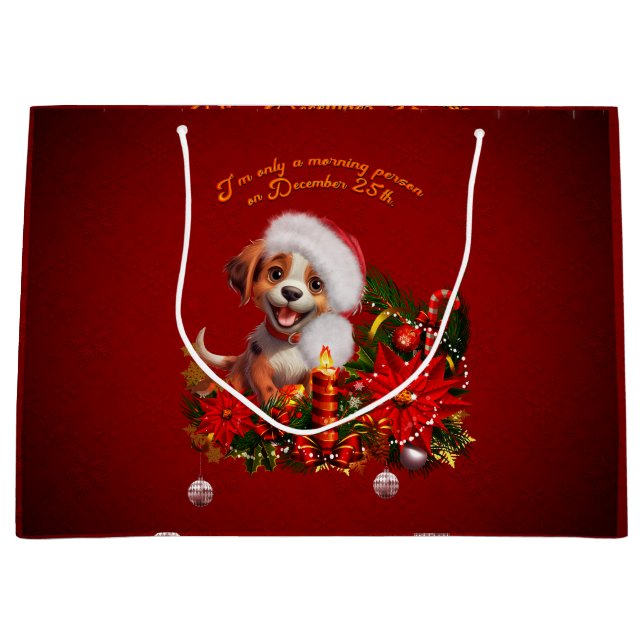 Funny puppy  large gift bag (Front)