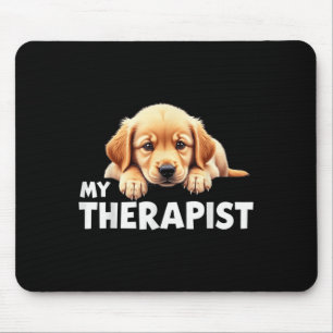 Funny Puppy My Therapist Golden Retriever Dog Mouse Mat