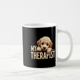 Funny Puppy My Therapist Poodle Dog  Coffee Mug