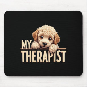 Funny Puppy My Therapist Poodle Dog Mouse Mat