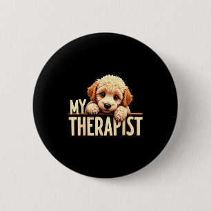 Funny Puppy My Therast Odle Dog  6 Cm Round Badge