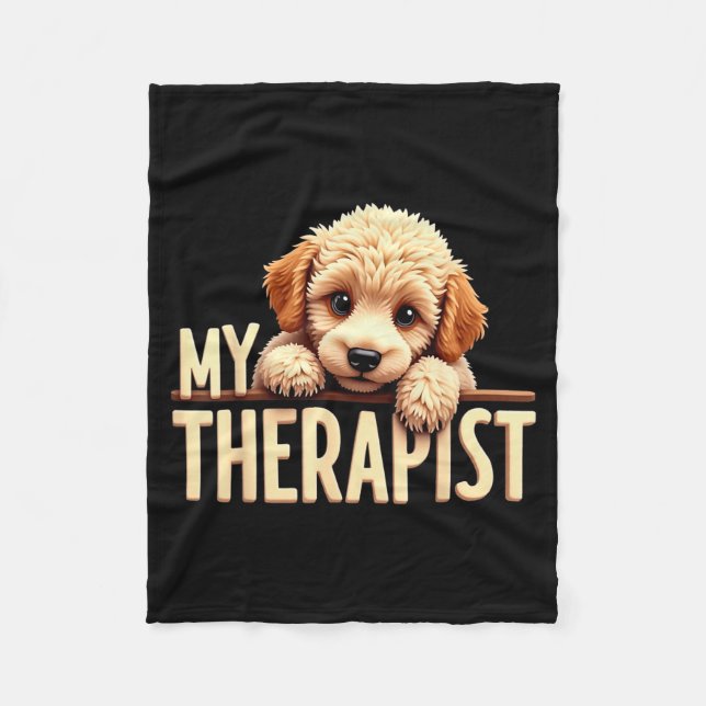 Funny Puppy My Therast Odle Dog  Fleece Blanket (Front)